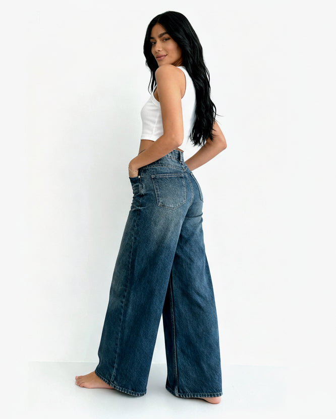 Wide leg dark blue