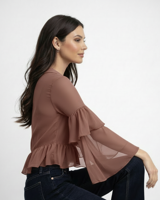 Dasty rose brown blouse