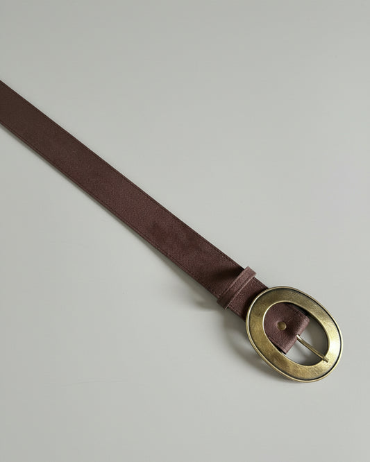 Chic Suede Ζώνη με Οβάλ Μεταλλική Αγκράφα