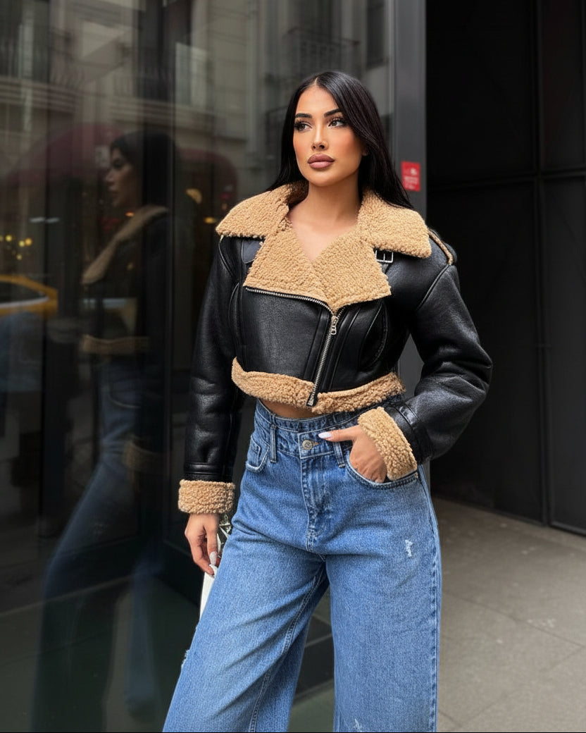 Shearling Biker Jacket