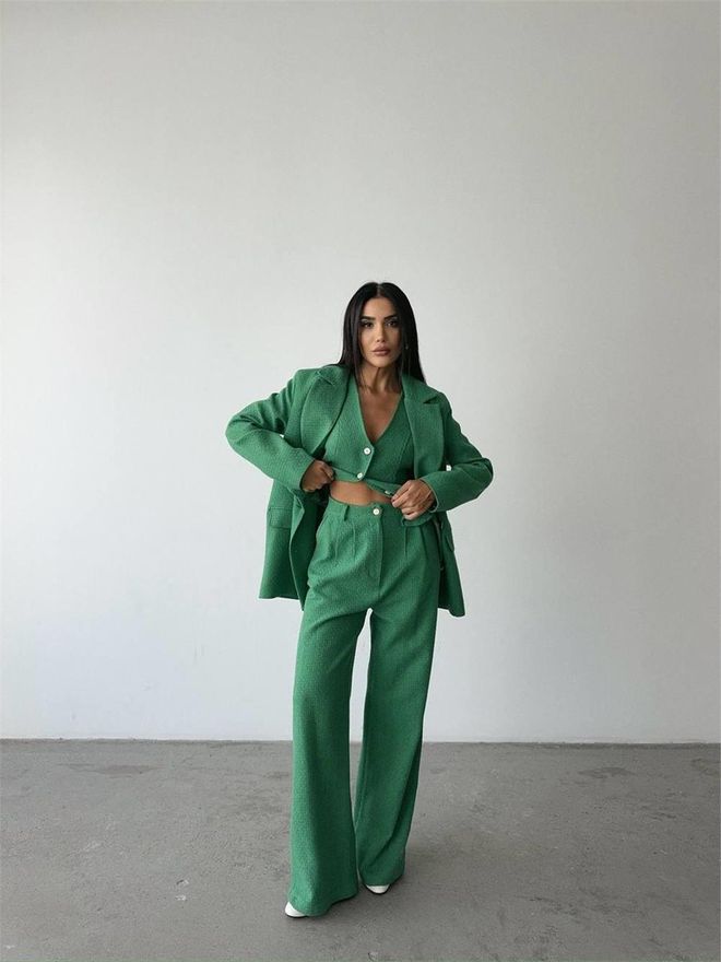 Total Tweed Look: Σακάκι, Γιλέκο & Παντελόνι