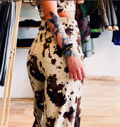 Cow Wide leg jean