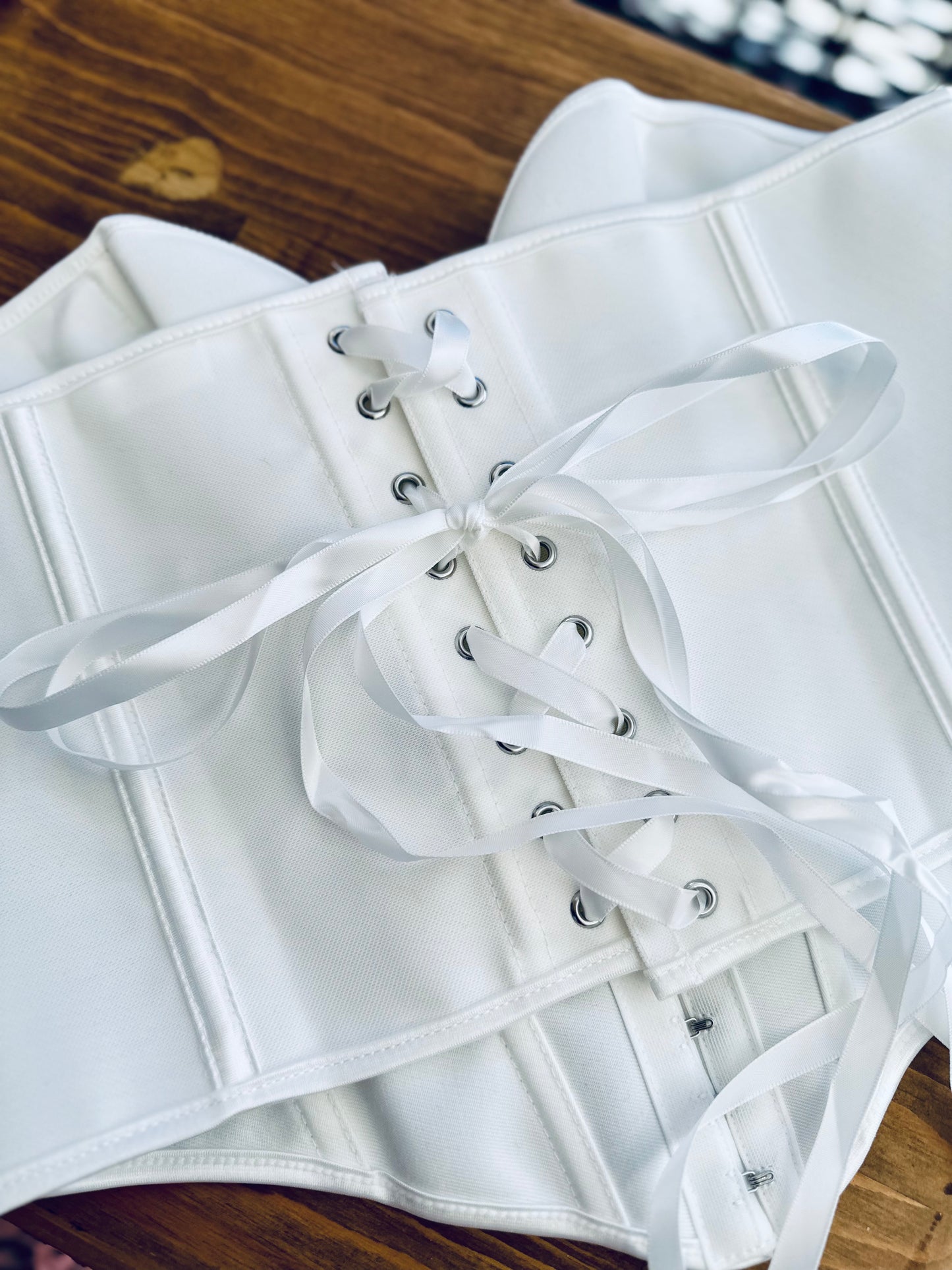 White Lace-up Corset