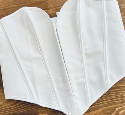 White Lace-up Corset